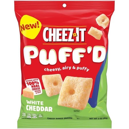 CHEEZ-IT Cheez It Puff''D White Cheddar Crackers 3 oz Bagged 0241000000258